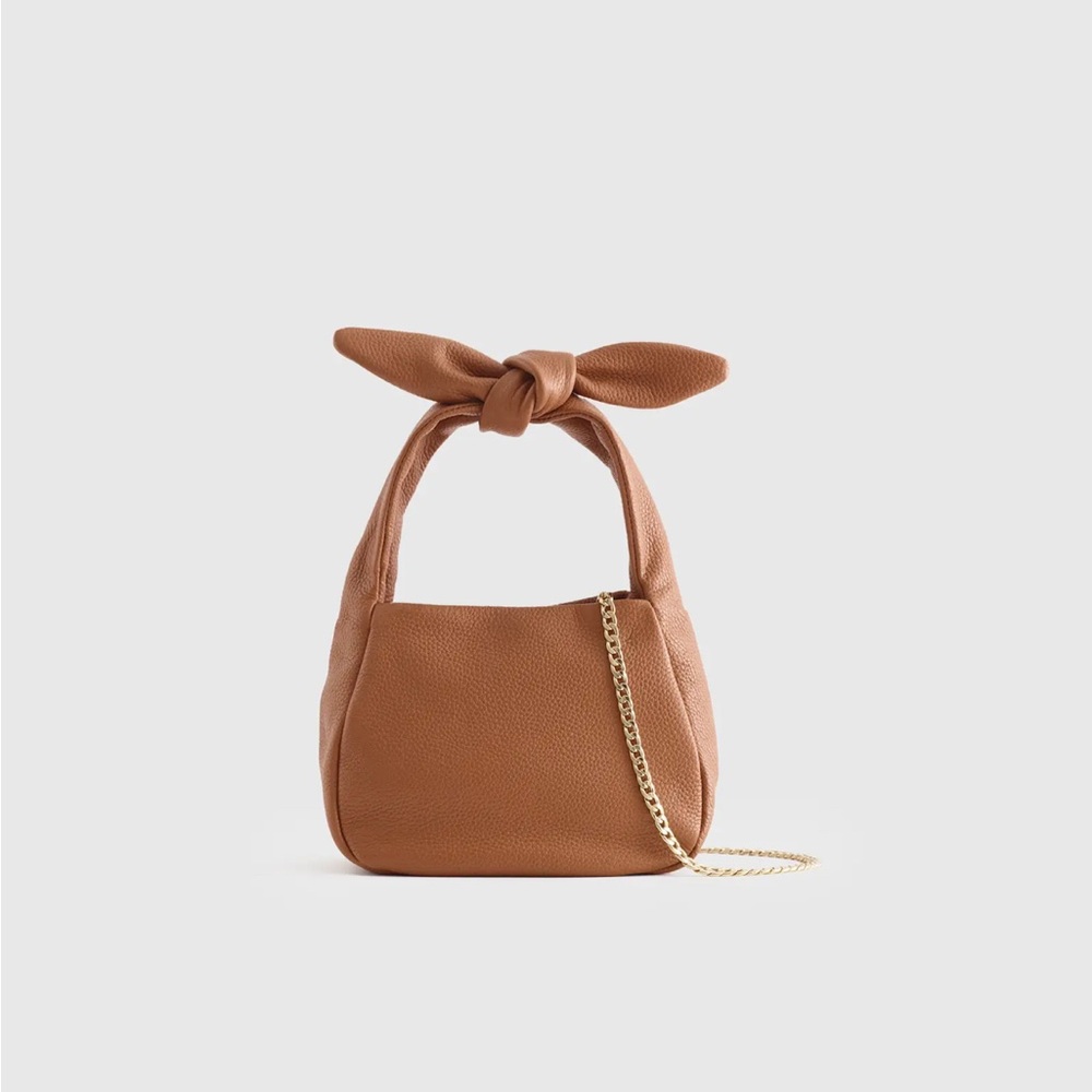 Italian Leather Mini Bow Bag NWT